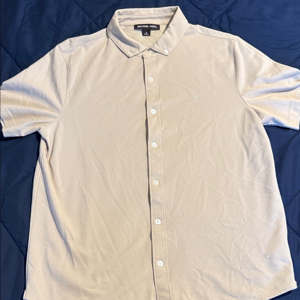 Michael Kors Men's Light Tan Button Down Shirt